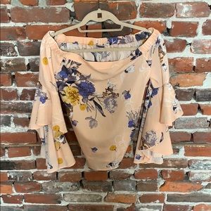 Off-the-shoulder Bell Sleeve Blouse